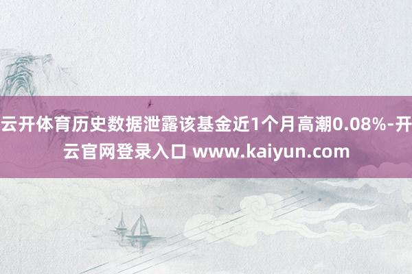 云开体育历史数据泄露该基金近1个月高潮0.08%-开云官网登录入口 www.kaiyun.com