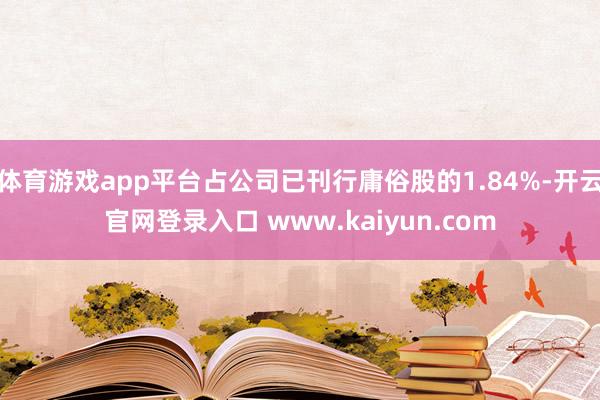 体育游戏app平台占公司已刊行庸俗股的1.84%-开云官网登录入口 www.kaiyun.com